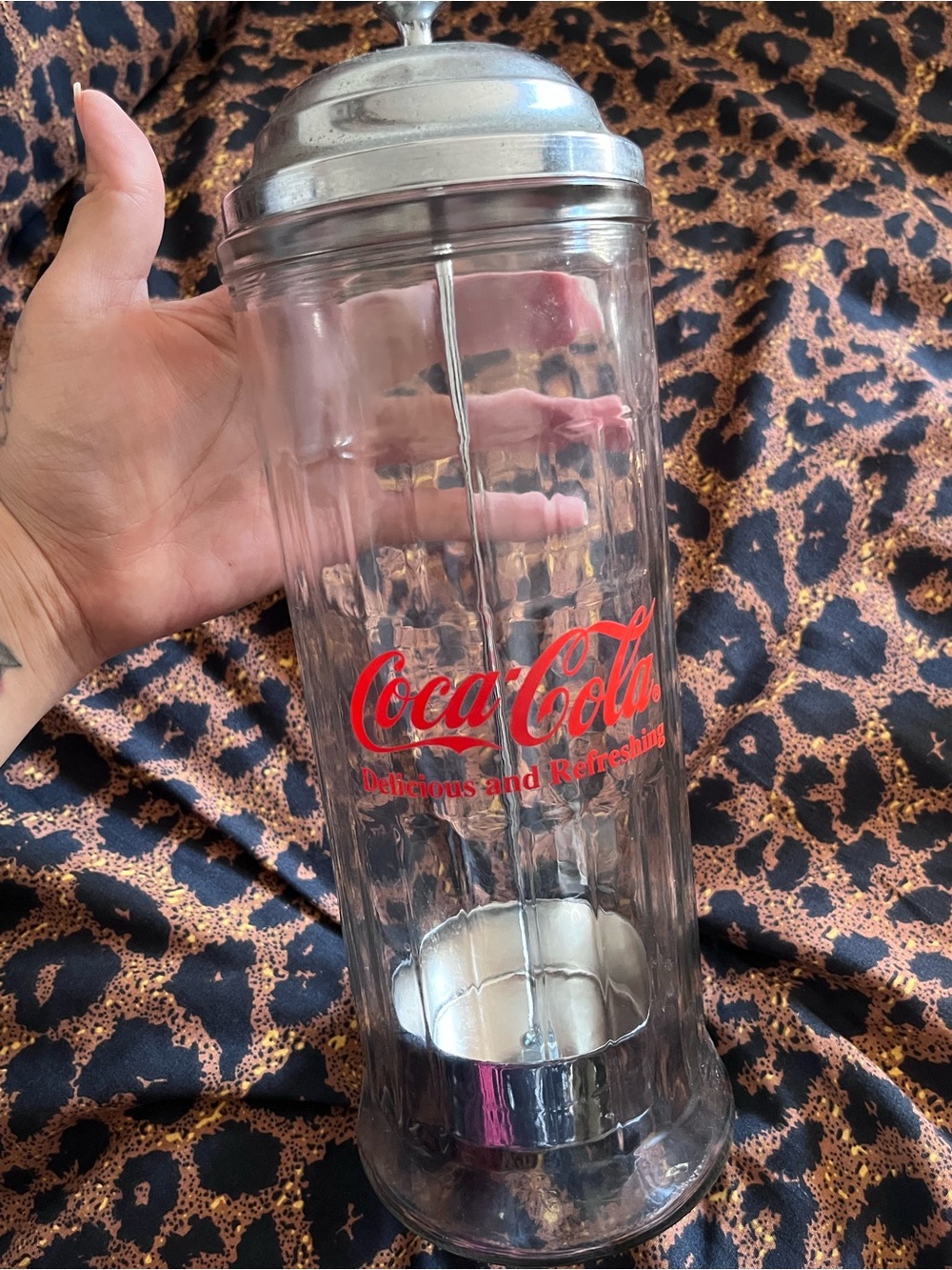 Vintage Coca Cola straw dispenser
